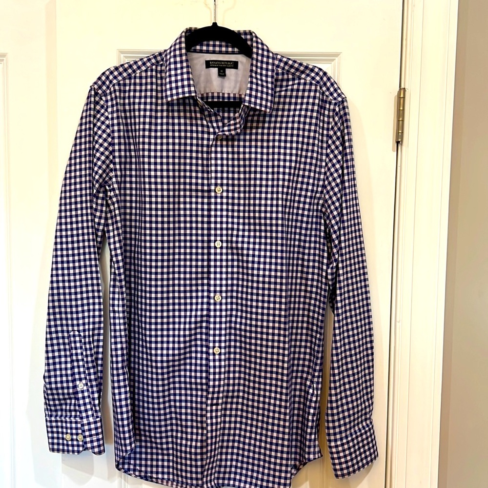 Banana Republic small plaid blue/purple